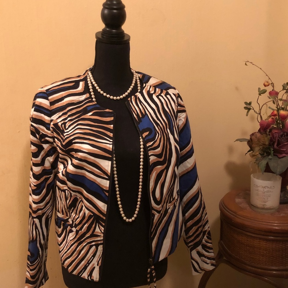 Zebra striped ladies blazer